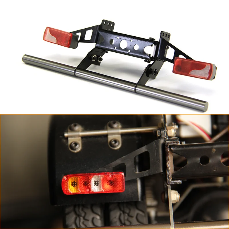 Metal Taillight Beam with Simulation Tail Lamp Cup Bumper for 1/14 Tamiya RC Truck Tipper SCANIA 770S 56368 VOLVO MAN TGX Car