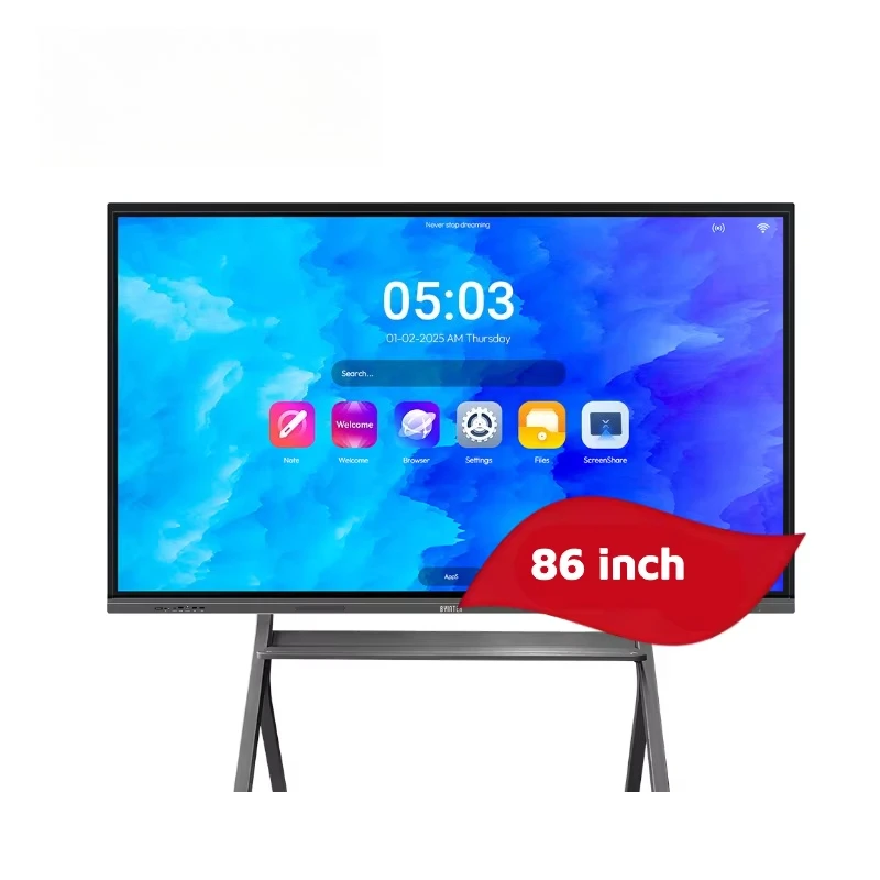 BYINTEK 86 Inches Smart Interactive Whiteboard Tablet Android 14 IR Touch Interactive All In One Smart Board For Meeting