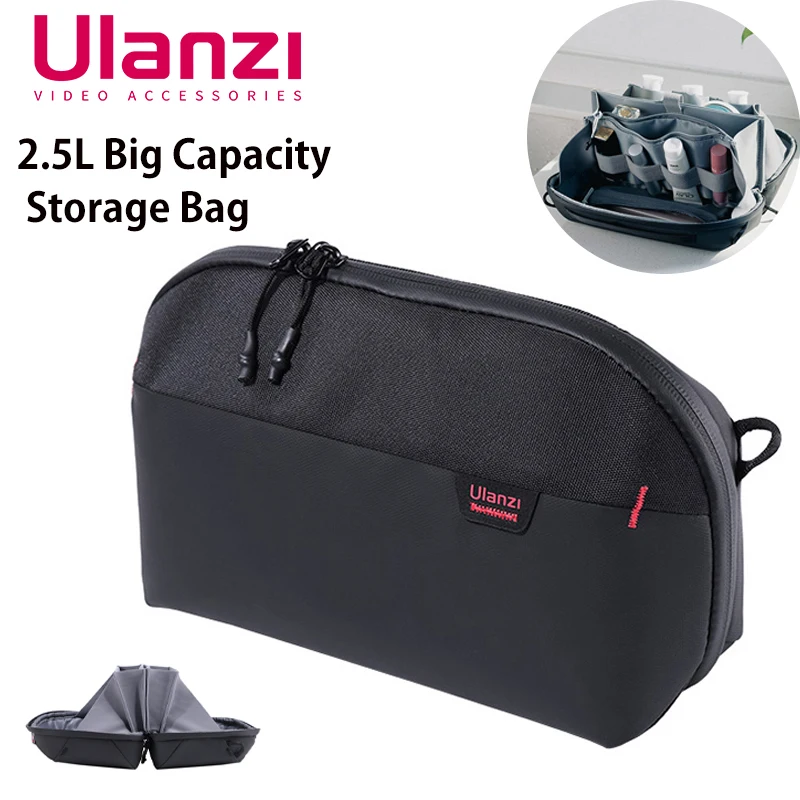 Ulanzi  2L/2.5L Large Capacity Digital Storage Bag Portable Travel Pouch Waterproof Zipper Case for Photography Accessories