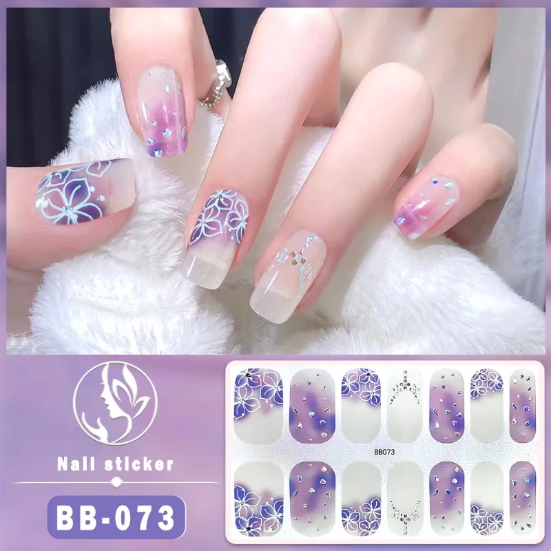 Baking Free Gel 5D Imitation diamond Nail Sticker Self Adhesive Sticker Waterproof Nail Exclusive Woman Portable Manicure Decali