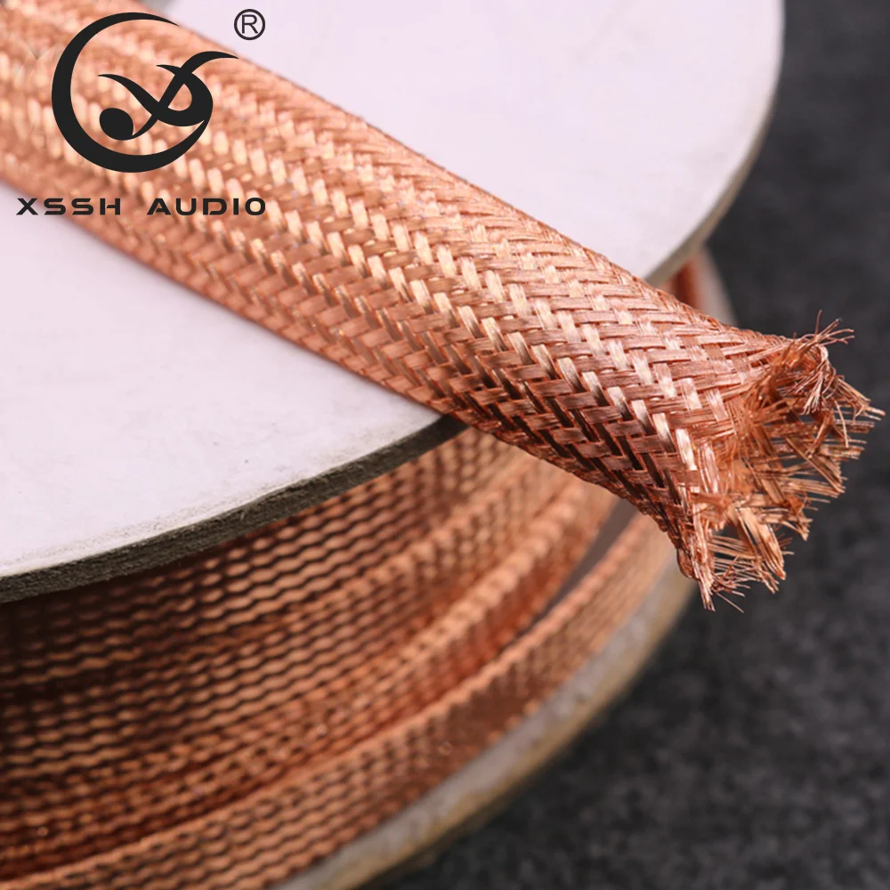 XSSH DIY Flexible Zug HIFI Reines Kupfer Überzogene Zinn Abschirmung 2-30mm Geflochtene Reißverschluss Kabel Hülse Draht Linie Kabel ummantelter Rohr – Detail 22