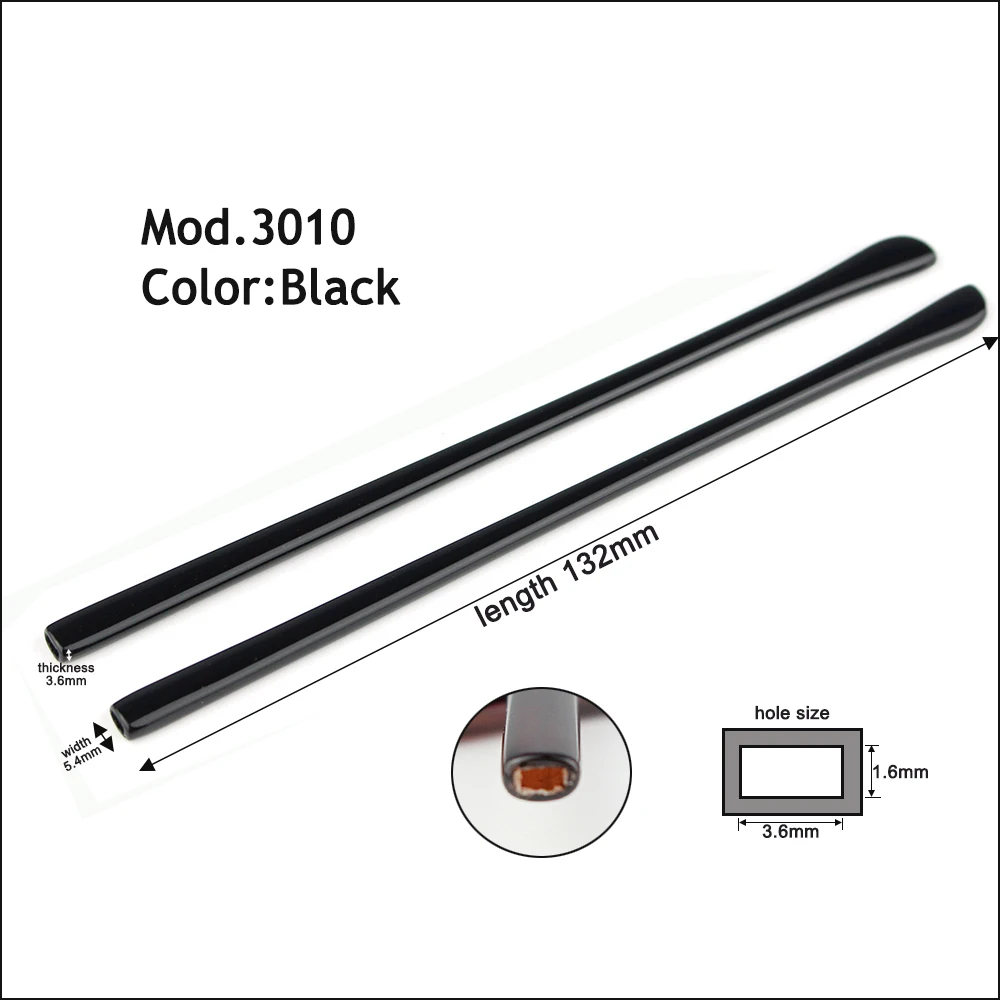 1pair Acetate Glasses Temple Tip Long Type Eyeglasses Leg Eyeware Accessoreis Shiny Black Brown Round Square Hole