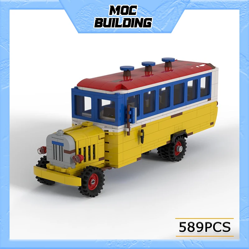 MOC Building Blocks Classic Book Series Grandpa Autobus Model DIY Assembly Bricks Creative Vehicle Toys Collection Xmas Car Gift