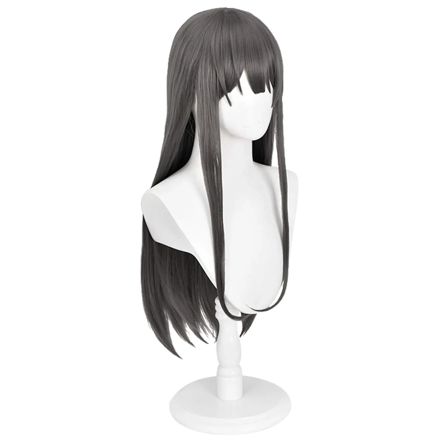 Anime Mai Sakurajima Cosplay Wig Long Dark Gray Cosplay Wigs for Women Girls Heat Resistant Synthetic Hair Wig