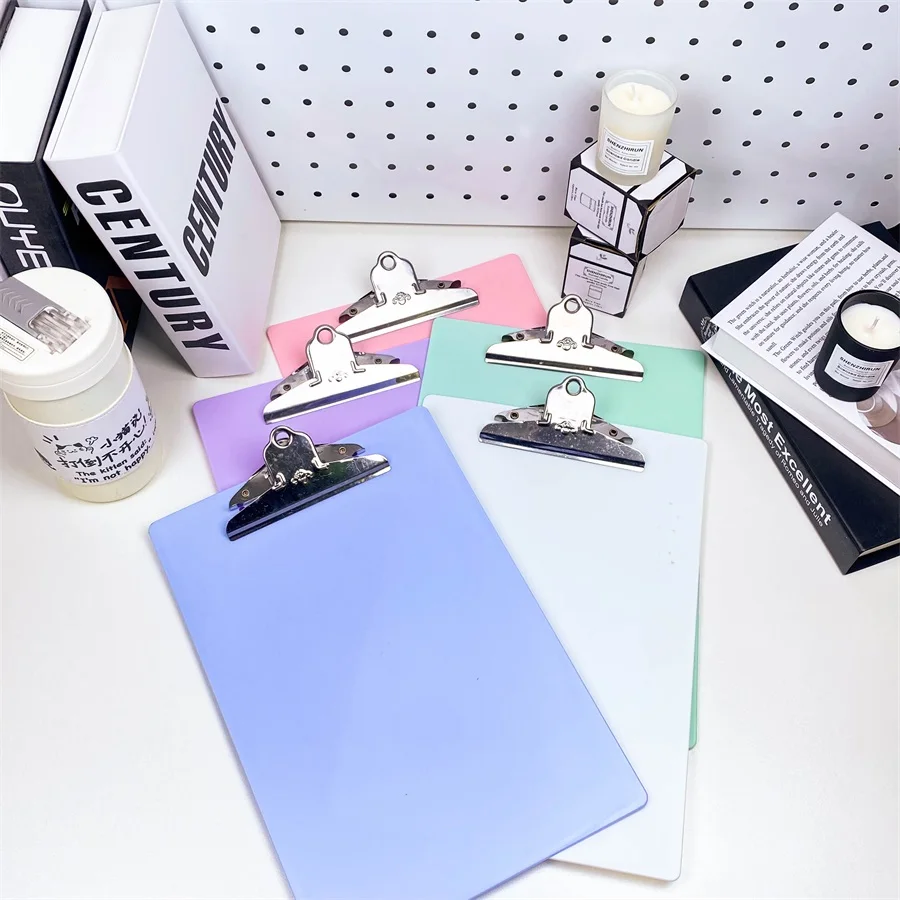 A4 Morandi Writing Pad Folder Splint Clip Paper Clamp Office Supplies Hard Shell Sketchpad for Learning