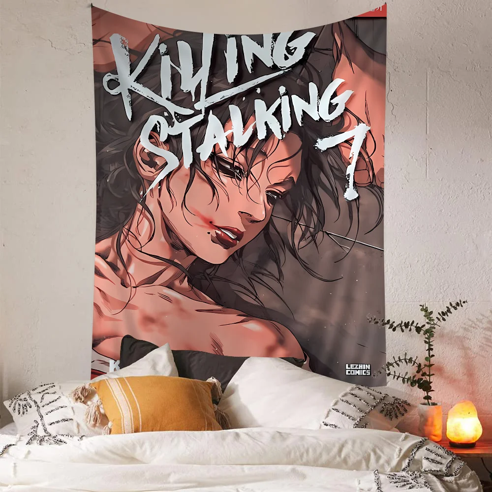 Anime Killing Stalking Chart Tapestry Art Science Fiction Room Home Decor Cheap Hippie Wall Hanging