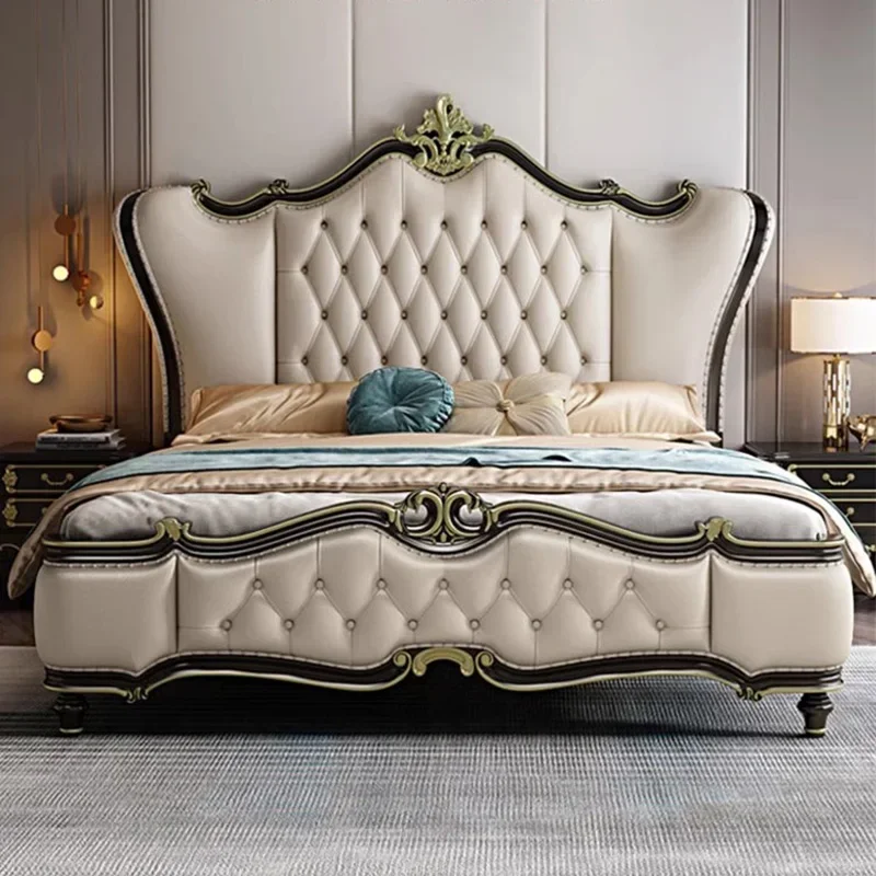 

Luxury European Marriage Bed Under Storage Queen Size Bedroom Bed Luxury Wood Lit Princesse Enfant Fille Modern Furniture