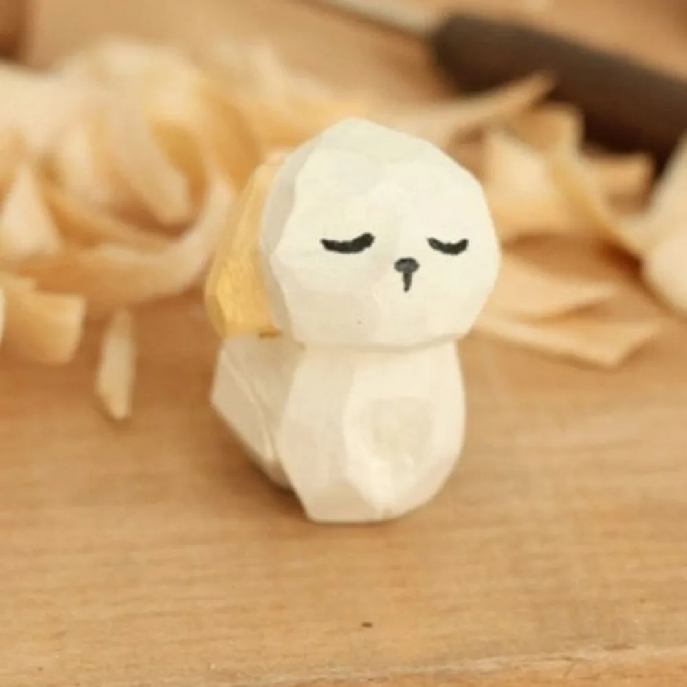 Home Decoration Wooden Carving Cat Ornament Sheep Dog Animals Ornament Small Small Rabbit Model - view 2