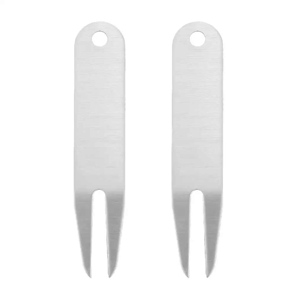 

2Pcs Golf Divot Repair Forks Stainless Steel Portable Tools Professional Accessory Lawn Tool Golf Training Aids