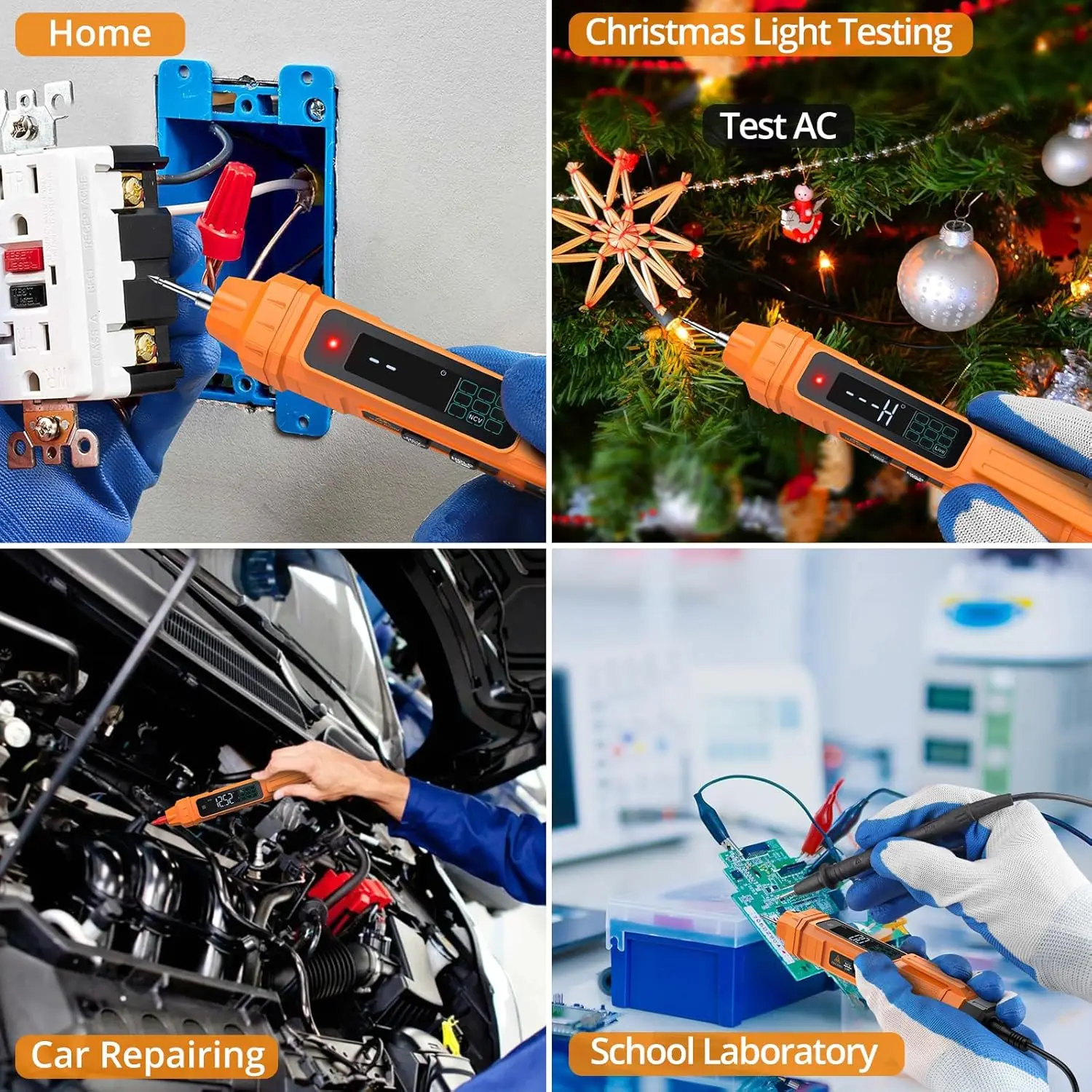 Multimetro a penna 2 in 1 e multimetro digitale da 2000 conteggi, NCV, LCD, tensione CA/CC, corrente, resistenza, continuità, capacità