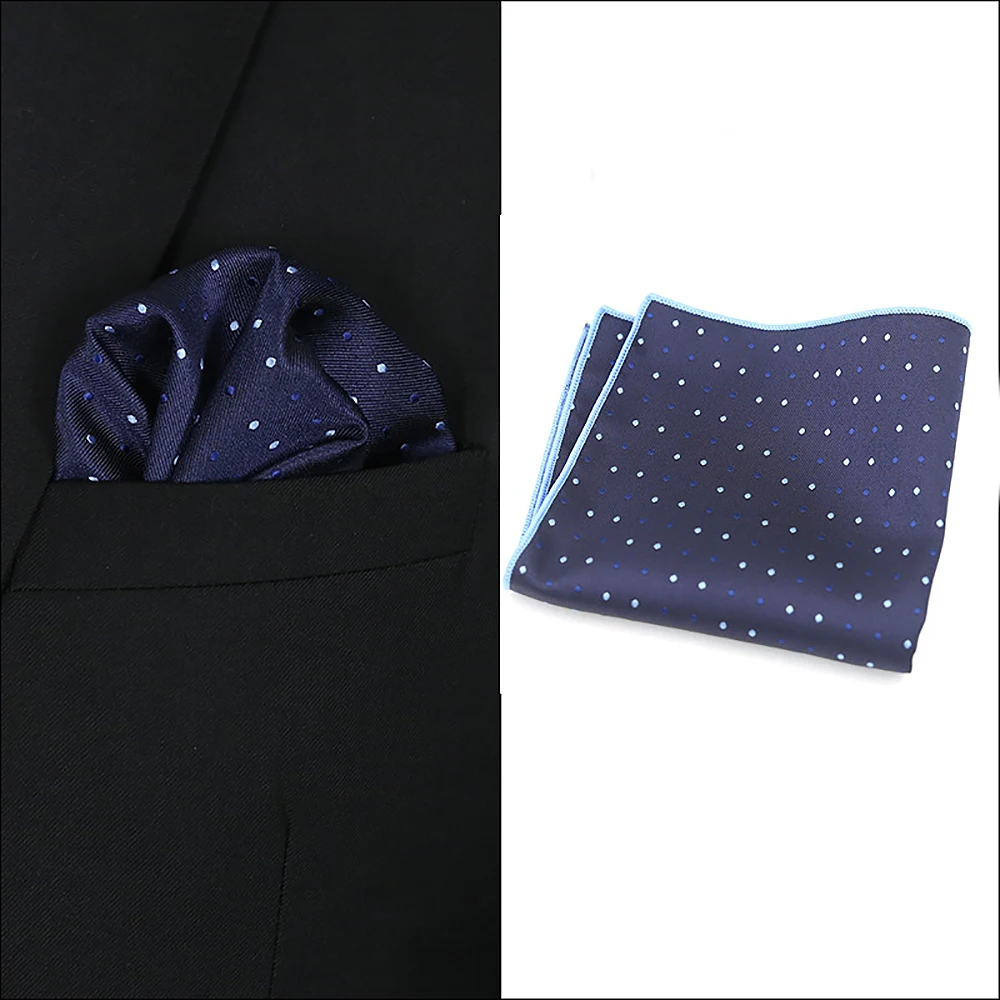Abiti da uomo alla moda con fiori, fazzoletto da taschino per uomo, petto da lavoro, pois blu, abito classico, tovagliolo, fazzoletto come accessorio per la camicia