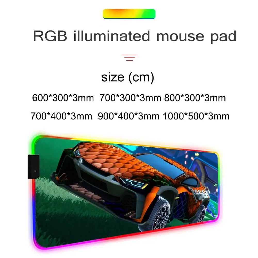 لعبة صاروخ الدوري ماوس الوسادة RGB لوحة ماوس للألعاب كبيرة LED وسادة مكتب الكمبيوتر حصيرة مضيئة ماوس الوسادة كبيرة لوحة المفاتيح الحصير الجدول البساط مع