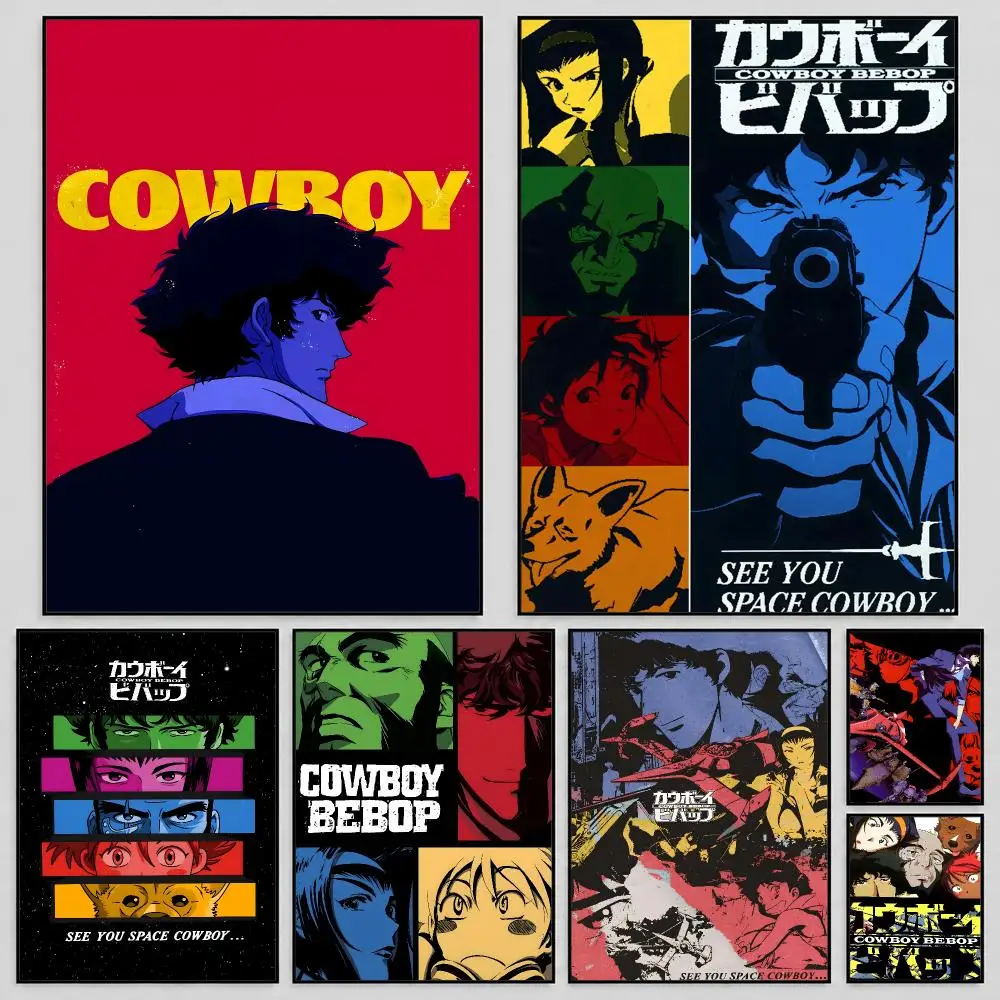 Anime Cowboy Bebop Spike Spiegel Poster Self Adhesive PP Wall Art HD Gaming Room Bedroom Living Room Decor Apartment Gift