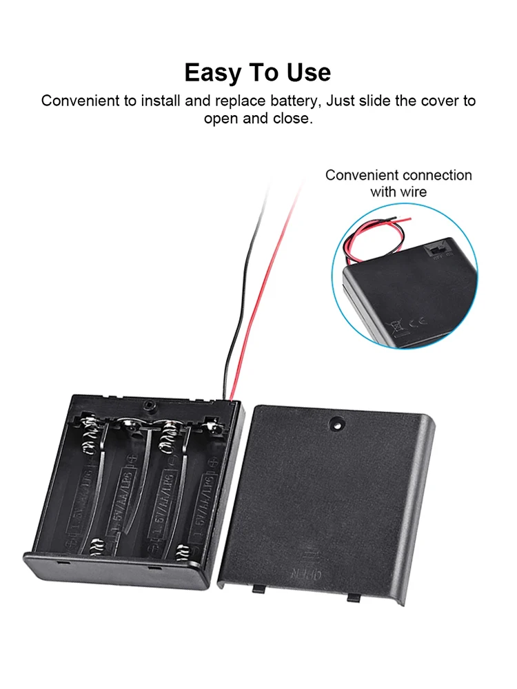 2X 3X 4X AAA 18650 Custodia Della Batteria Con Fili E Interruttore Coperchio DIY Contenitore Della Batteria On/Off 3.7V Storage Switch Holder