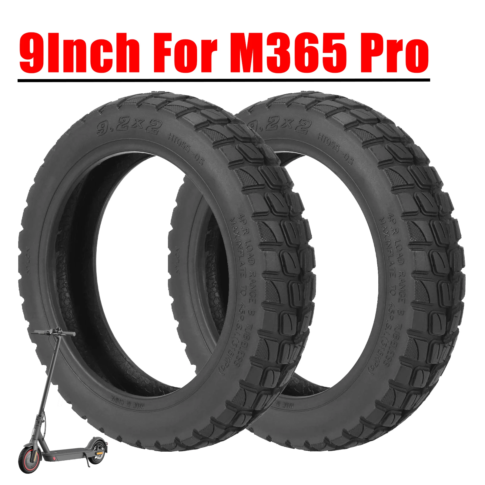 2pcs 9.2x2 Off-road Tubeless Tire For Xiaomi Mijia M365/Pro/Pro2/1S/Mi3 Electric Scooter 9 Inch Vacuum Wheel Tyre Upgraded Parts