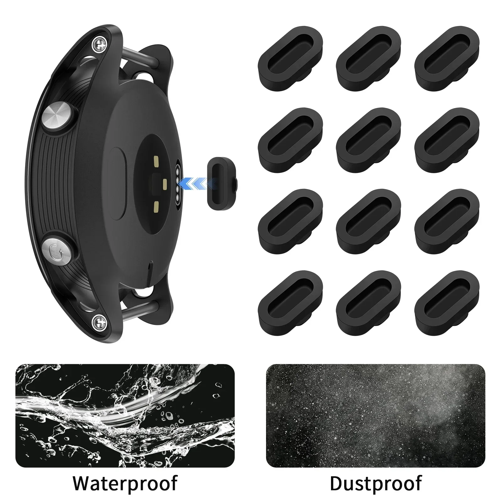 Tampa Protetora Contra Poeira para Porta de Carregamento para Garmin Forerunner 955 945 265 645 965 Fenix 7 S 7X 6 6S 6X 5 Vivoactive 3 4 5