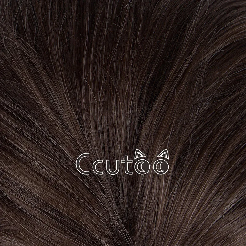 Zizi 2025 ميتال جير الصلبة: Big Boss المحمولة Ops تأثيري الباروكات قصيرة الرجال براون رمادي الشعر الاصطناعية + Eyepatch + غطاء شعر مستعار مجاني