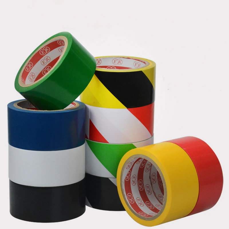 1)Blue Green Yellow Black White Red PVC 17M 33M Length 48mm Width Splicing Insulating Seal Warning Tape Floor Workshop warehouse