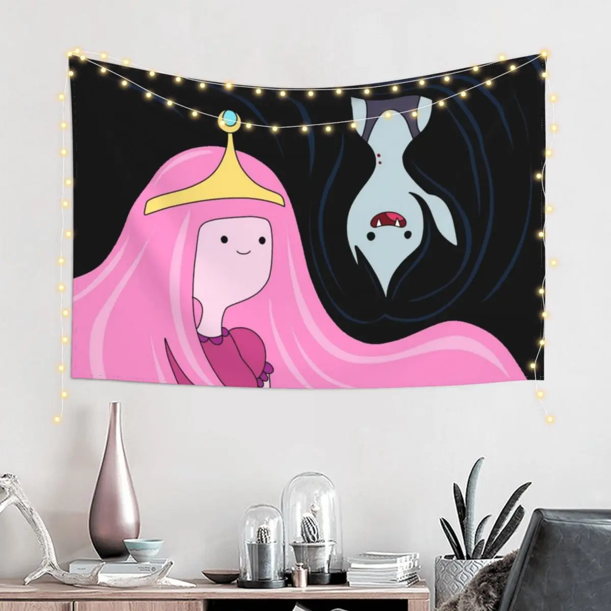 Princess Bubblegum and Marceline Tapestry Wall Coverings Art Mural Tapestry