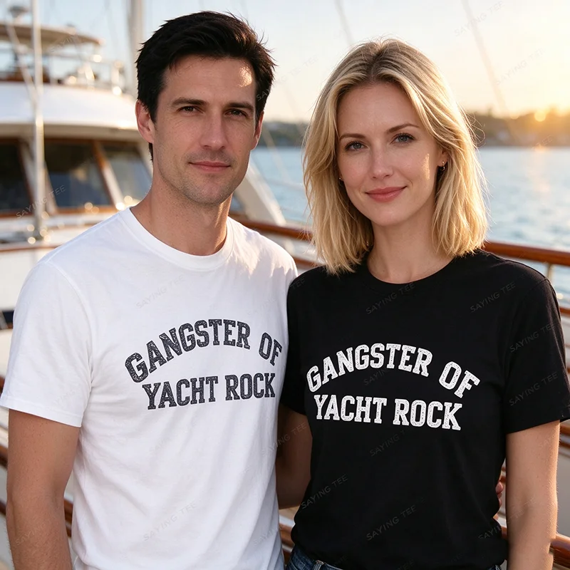 Gangster of Yacht Rock Retro Music Graphic Performance T Shirt Y2k Personality Rock Music Travel By Ship Clothes Short Sleeve
