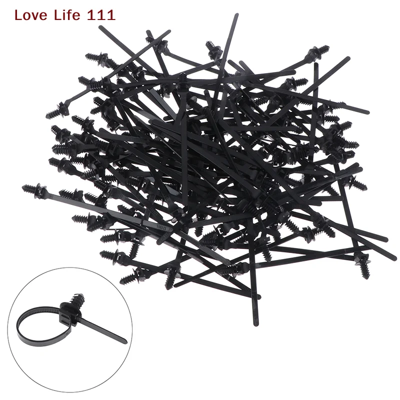 Removable Threaded M6 M8 M10 Hole Nylon Plastic Vehicle Motocycle Cable Tie Car Harness Retainer Clip Push Mount Auto Fasteners