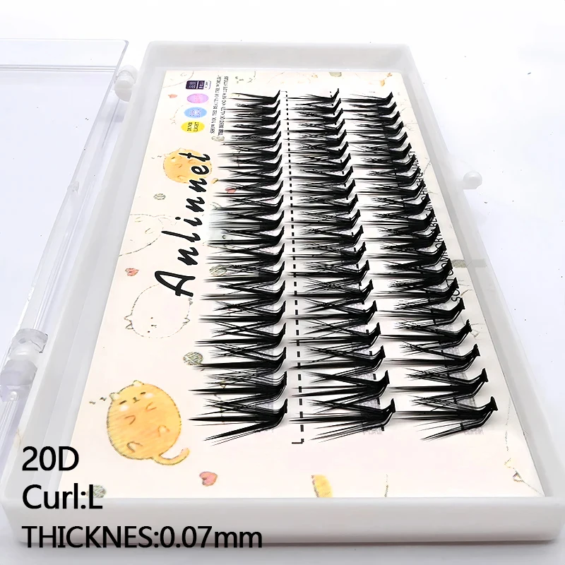 New 20D/30D/40D Mink Eyelashes L Curl 60 bundles/box Natural Handmade Eyelash Cluster Professional Makeup Lashes Tools wholesale