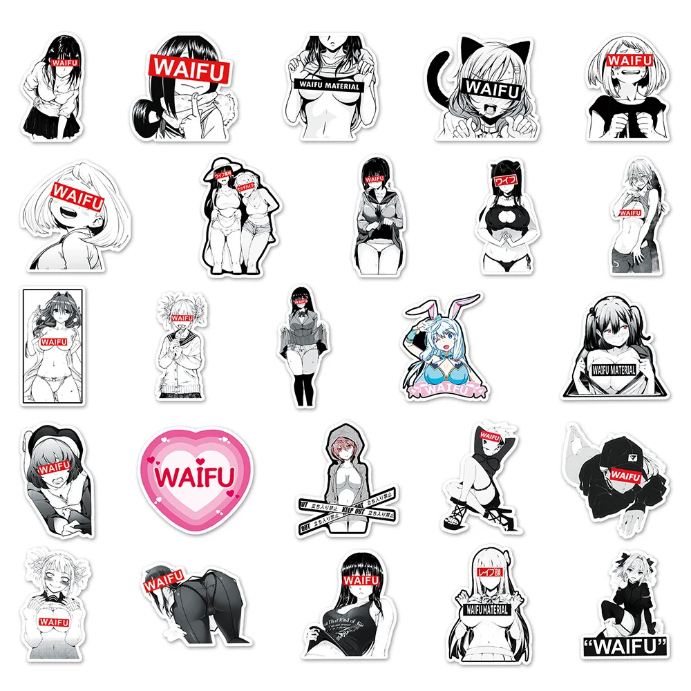 10/30/50/100pcs Adult Sexy Anime Girl Stickers Hentai Waifu Decal DIY Phone Luggage Skateboard Cartoon Graffiti Sticker Toy Gift