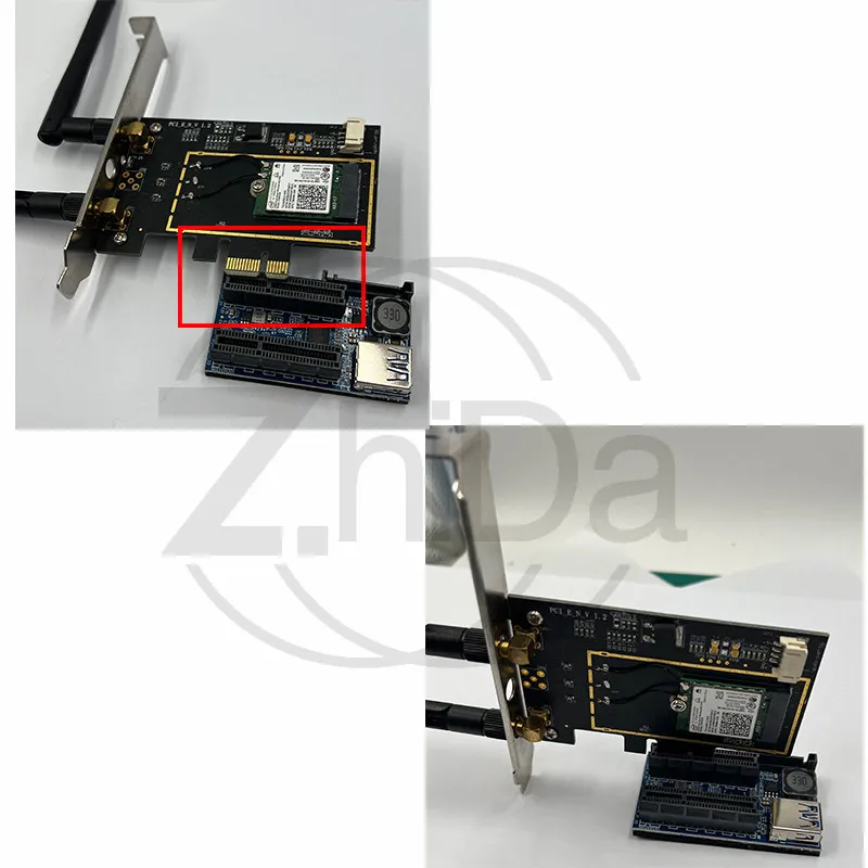 PCI-E 1 To 2 Expansion Card, PCIe X1 To Dual X4 Riser Cable, Desktop PCIe Splitter Adapter