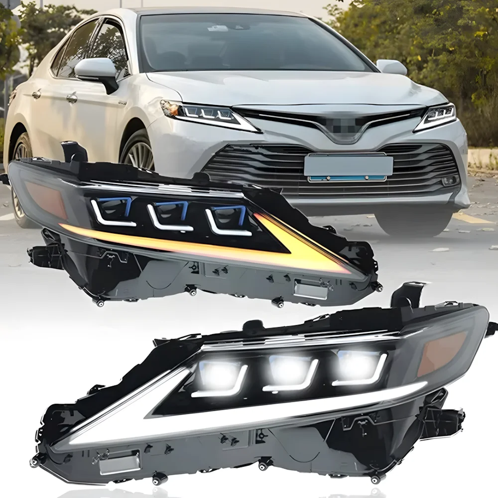 

Для Camry 2018-2023 8th V7 Va7 Vh7 светодиодные автомобильные фары, аксессуары, обновление Lexus Style, линзы проектора, автомобильные передние фары в сборе
