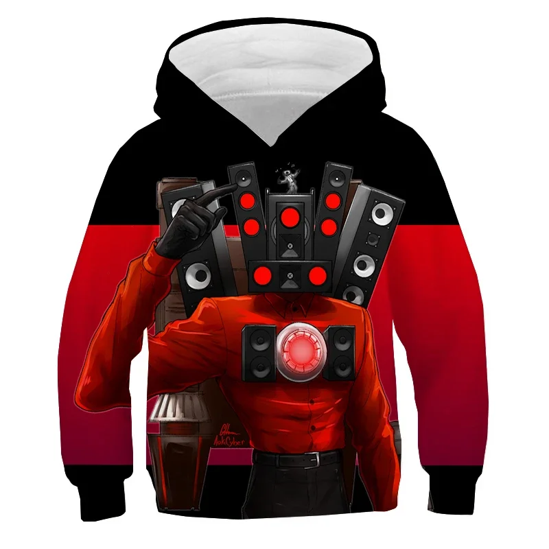 

Skibidi Толстовка с принтом туалета, детская осенне-зимняя одежда, детский свитшот Titan Speakerman, толстовки для мальчиков, пуловер с героями мультфильмов для девочек