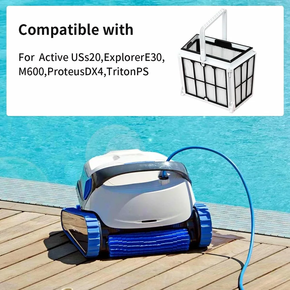 9991458-R1 Cesta de filtro ultrafina compatible con limpiadores robóticos de piscinas Dolphin, Active 20, Explorer E30, M600, Proteus DX4