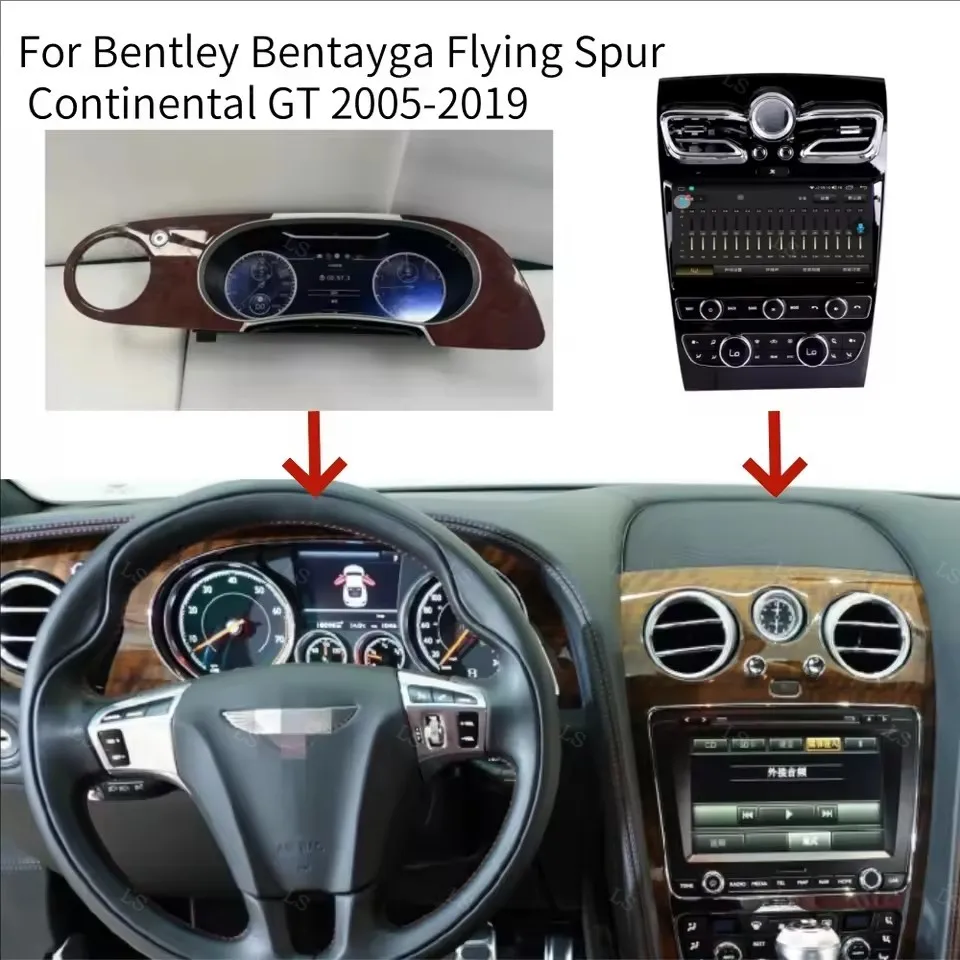 

New Upgrade For Bentley Continental GT Flying Spur 2005 -2012 Car LCD Dashboard Speedometer Digital Cluster Instrument Gauge