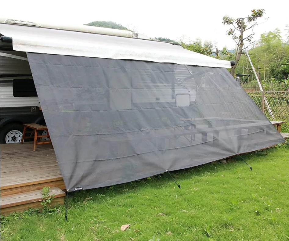 

RV Black Mesh RV Sunshade UV Shield Privacy Screen RV Camping Trailer Awning Kit For Motorhome Caravan Camper Van Accessories