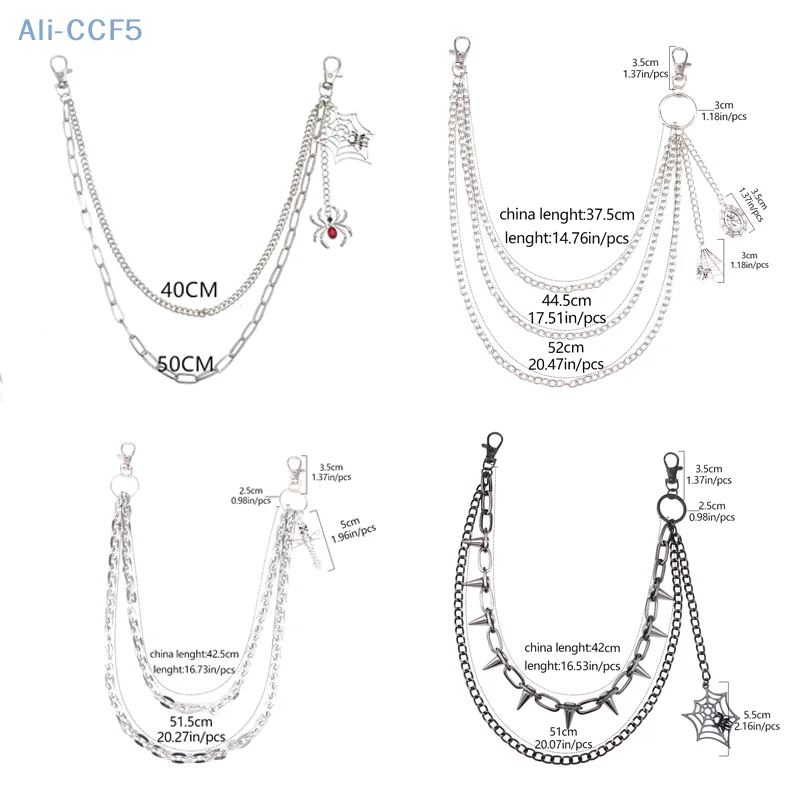 موضة تنوعا الشرير السراويل المعدنية سلسلة الهيب هوب العنكبوت ويب قلادة الجينز سلسلة متعدد الطبقات السراويل الديكور الخصر سلاسل الهدايا