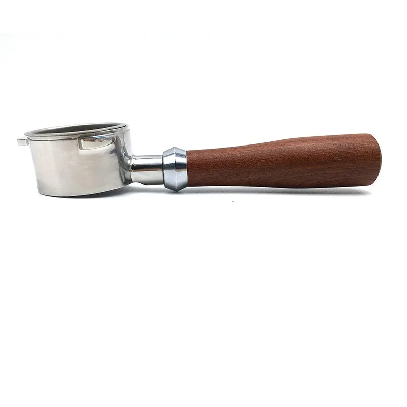 Suitable for  three-ear solid wood coffee machine accessories, Italian coffee machine bottomless handle, stainless steel 54mm