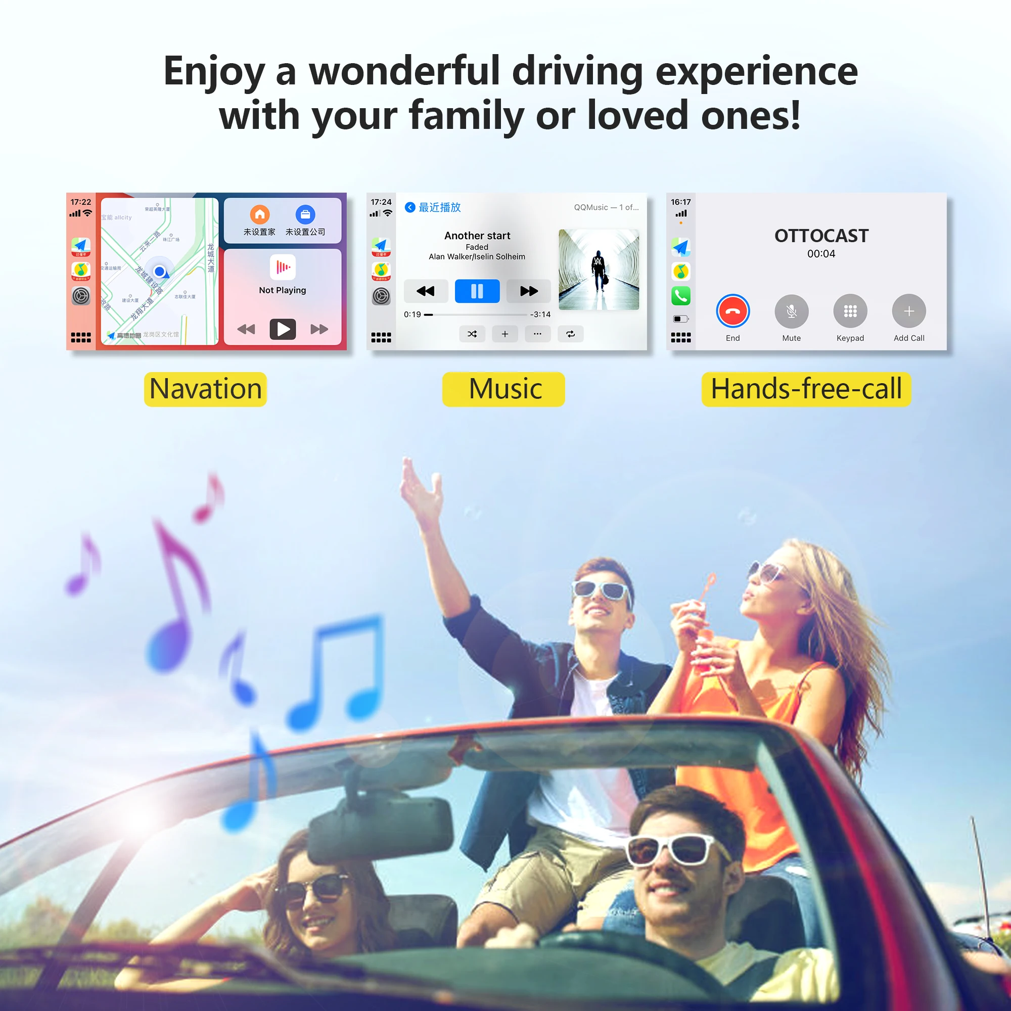 OTTOCAST U2-X Android Auto CarPlay 2 in 1 Wireless Dongle Adapter Box for Mazda Mercedes Audi Porsche Volvo with OEM Car Play