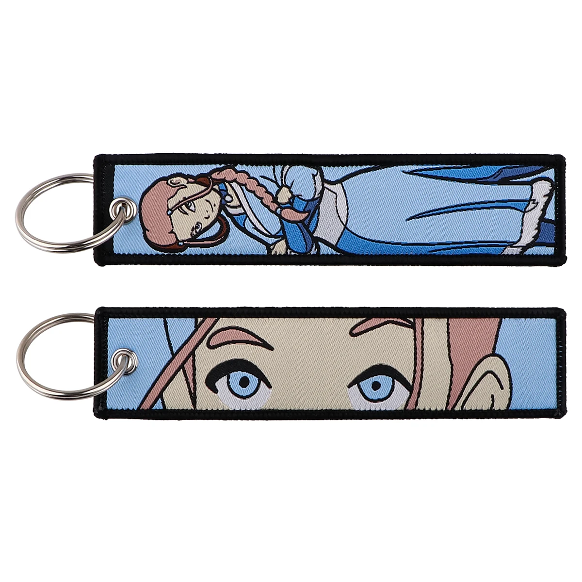 LLavero de Avatar de dibujos animados para motocicletas y coches, llaveros bordados, etiqueta para llaves, accesorios para hombres y mujeres,
