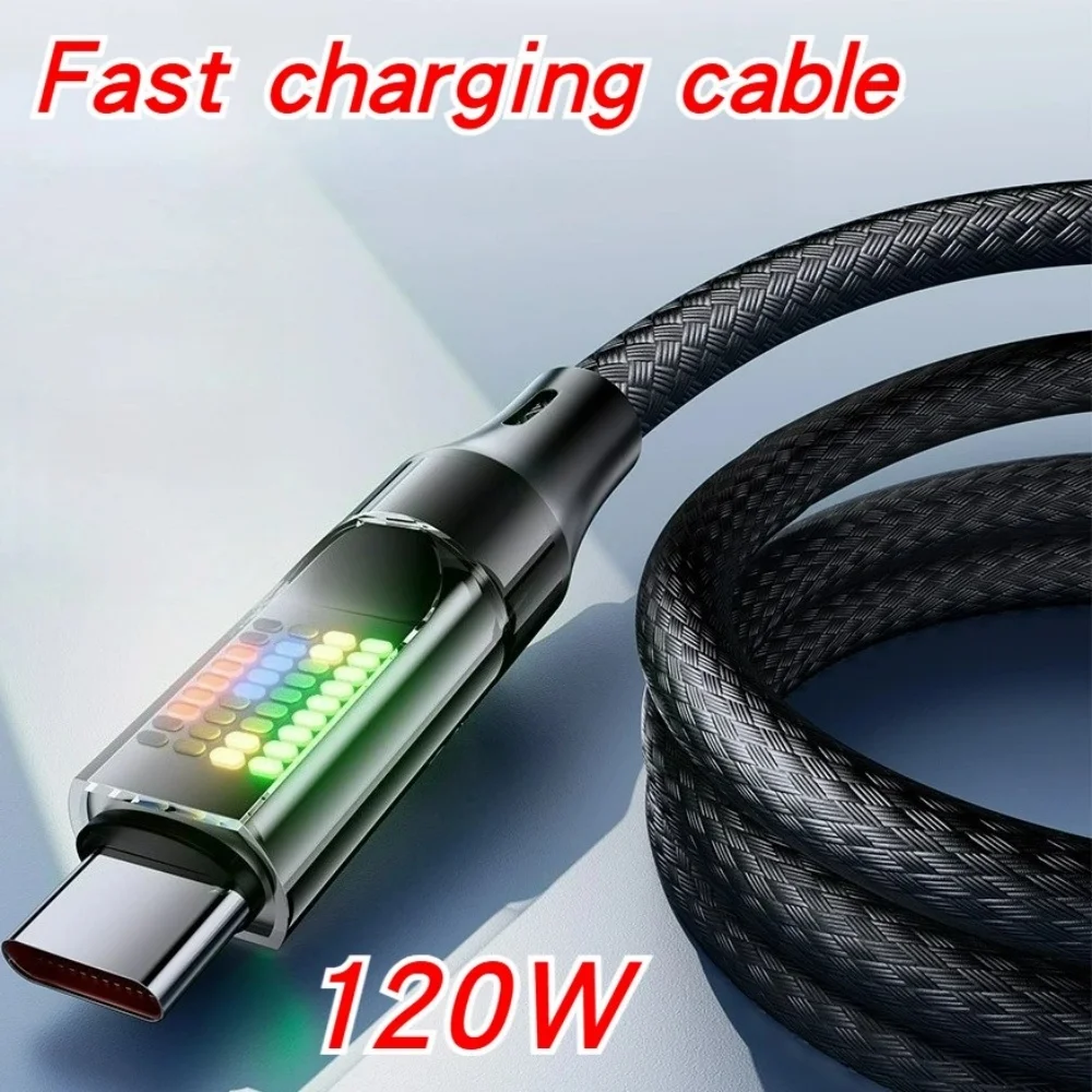Cable de carga súper rápida tipo C de 120W, 6A, Cable de datos para Redmi Note 14 13 Pro + Mi 13T 12T 11T Pro POCO BlackShark 5, carga rápida