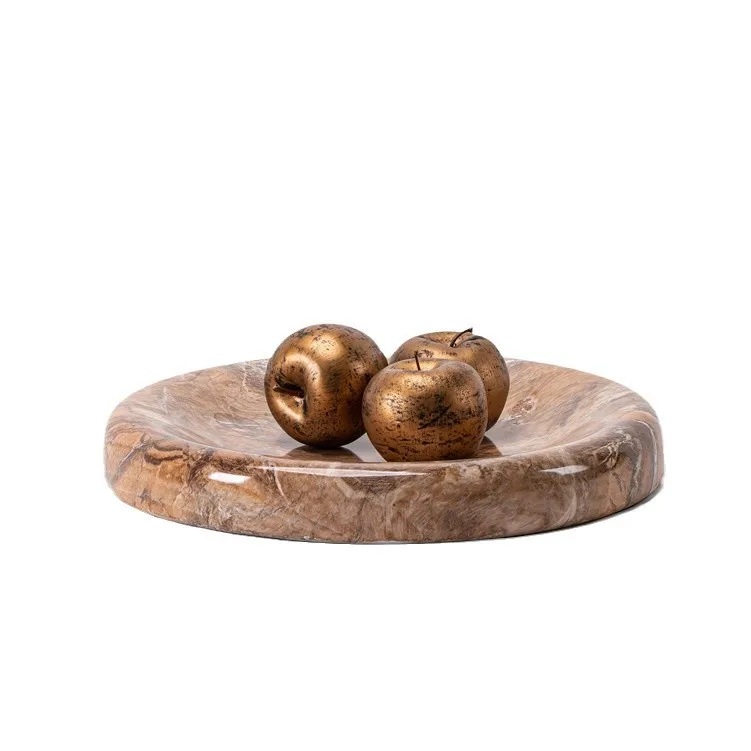 

Stunning wind light luxury, modern art marble pattern, fruit plate decorative ornament