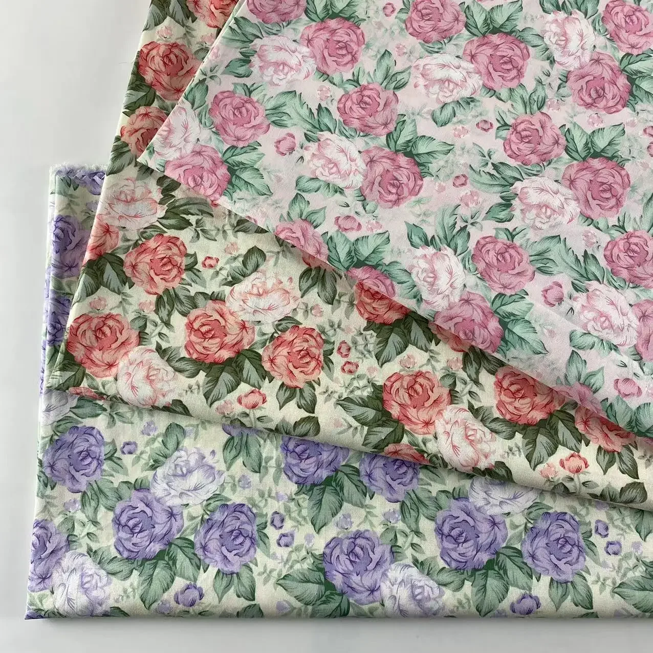 

Rose Print 100% Cotton Poplin - Spring/Summer Fashion Fabric for DIY Dresses (by Meter)