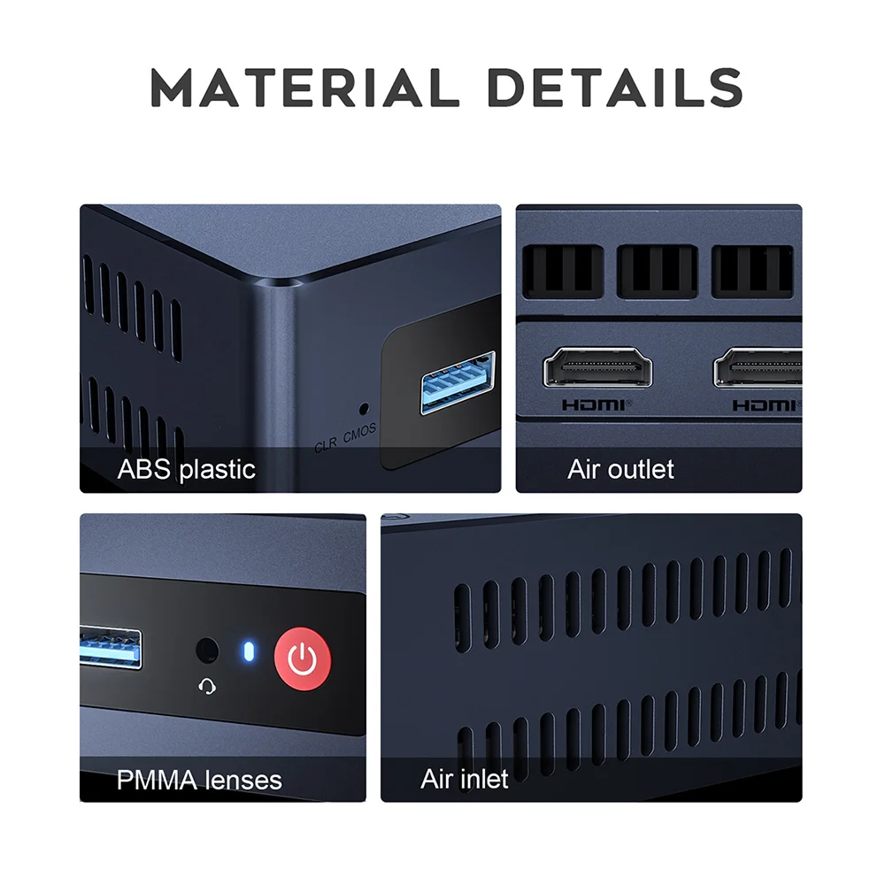 Beelink Mini S Windows 11 Mini PC Intel 11th Gen Jasper Hồ N5095 DDR4 8G 128G 16GB SSD 512GB Dual Wifi BT4.0 1000M LAN Để Bàn