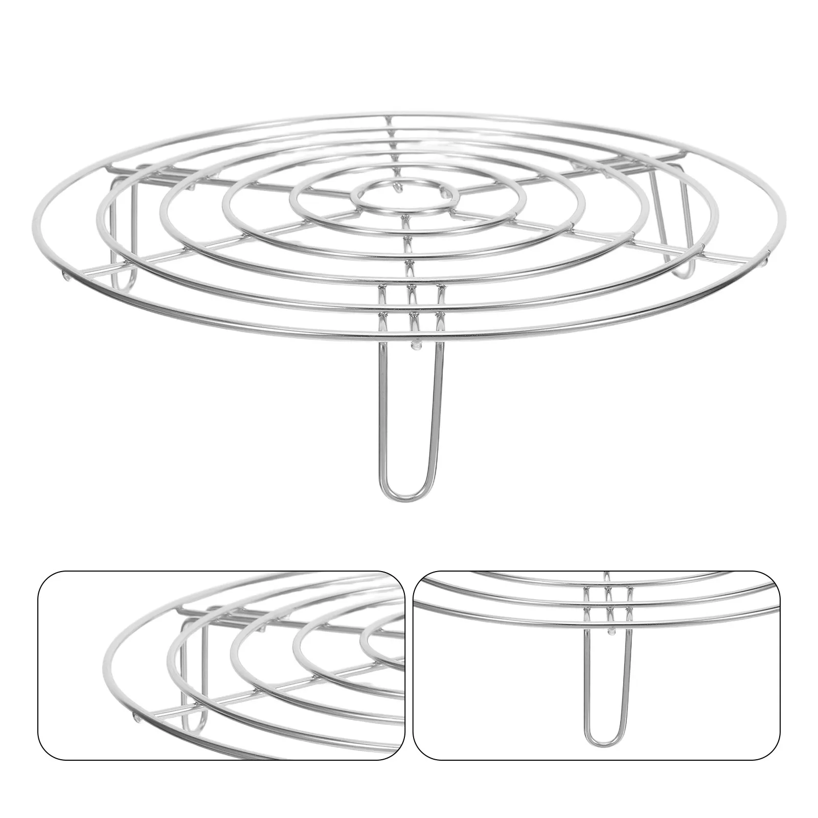 1Pcs Thickened Stainless Steel Steaming Holder Anti-Scald Ergonomic Design Non-Slip Stable Heavy Load Capacity Kitchen Steaming