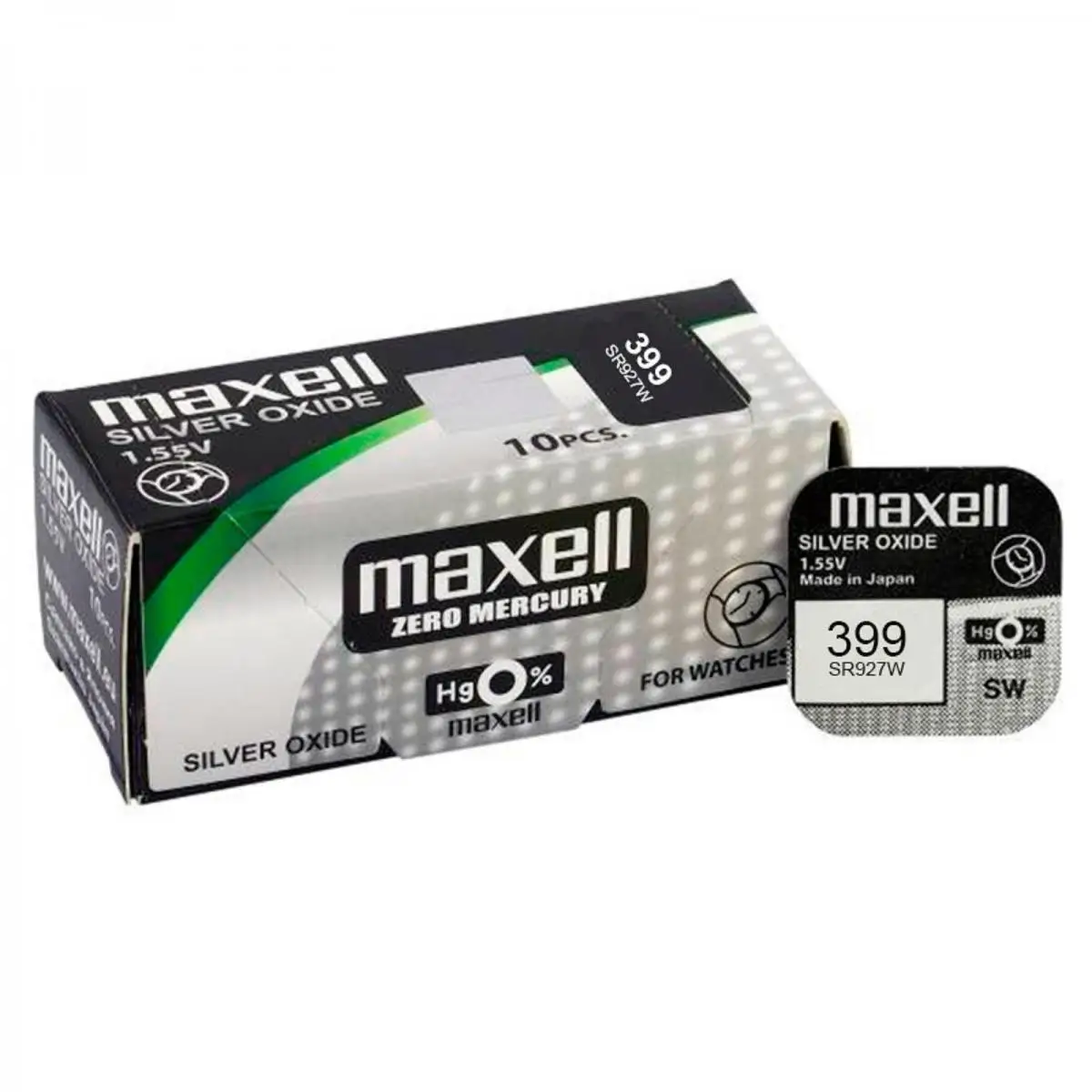 Maxell battery original silver oxide SR927W 1.55V blister 2X PCs button batteries