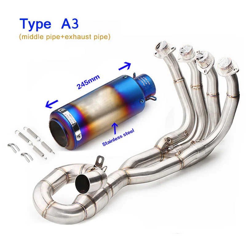 China Factory Motorcycle Exhaust System For YAMAHA YZF-R6 Header Exhaust Pipe With Universal Muffler Exhaust