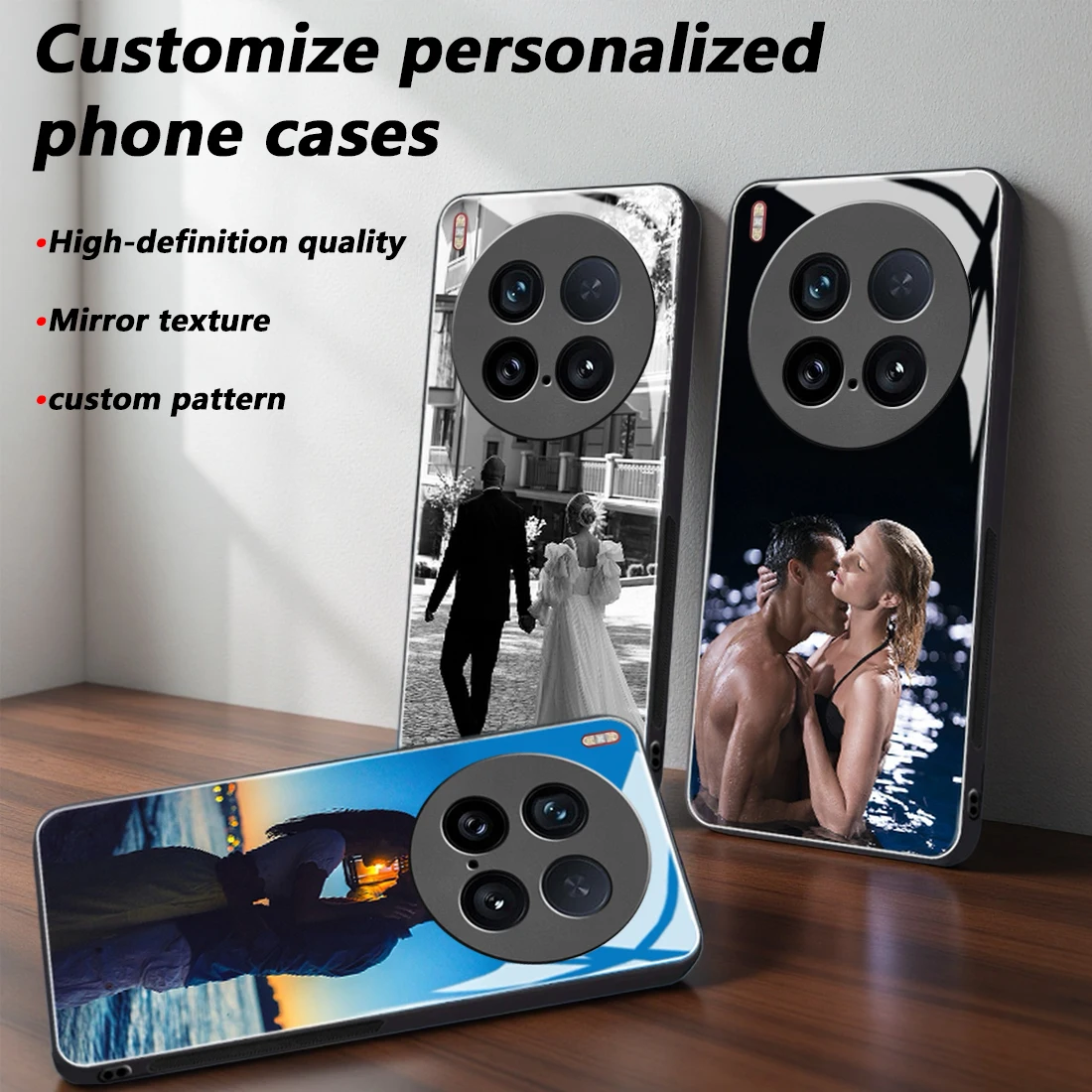 Funda de teléfono de cristal con espejo fotográfico ustom para Vivo X300/X200/X100/X90/Ultra/Pro/Pro mini/S