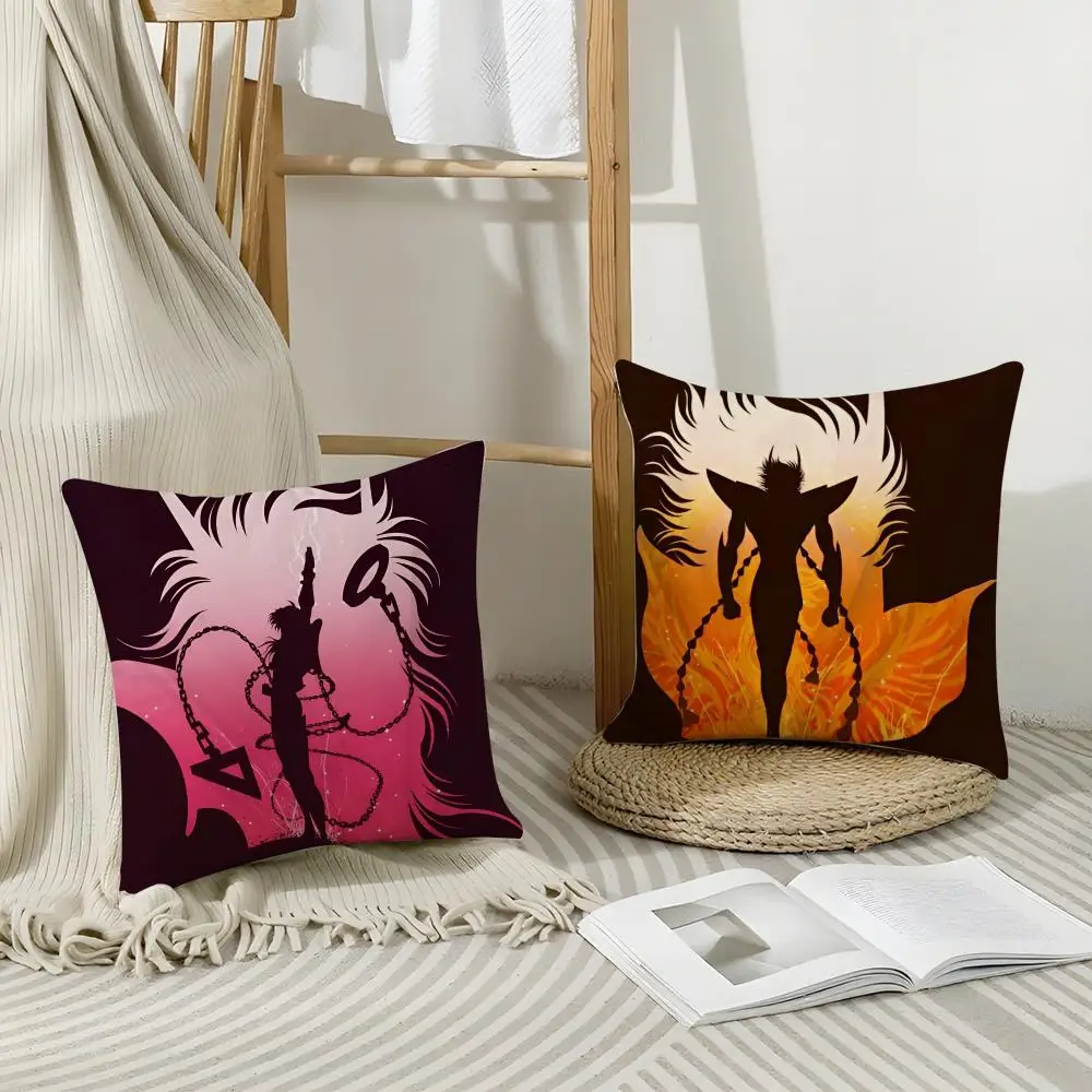 Popular Anime Saint Seiya Cushion Cover Short Plush Breathable Pillowcase Odorless Invisible Zipper Washable Removable