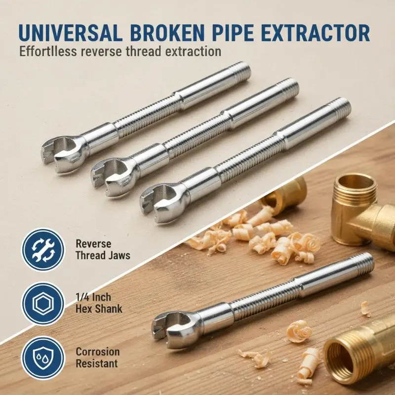 Universal Broken Pipe Extractor Broken Thread Puller Hex Shank Drill Powered Remover Tool for PPR PVC MPP Faucet Pipe Repair Ki