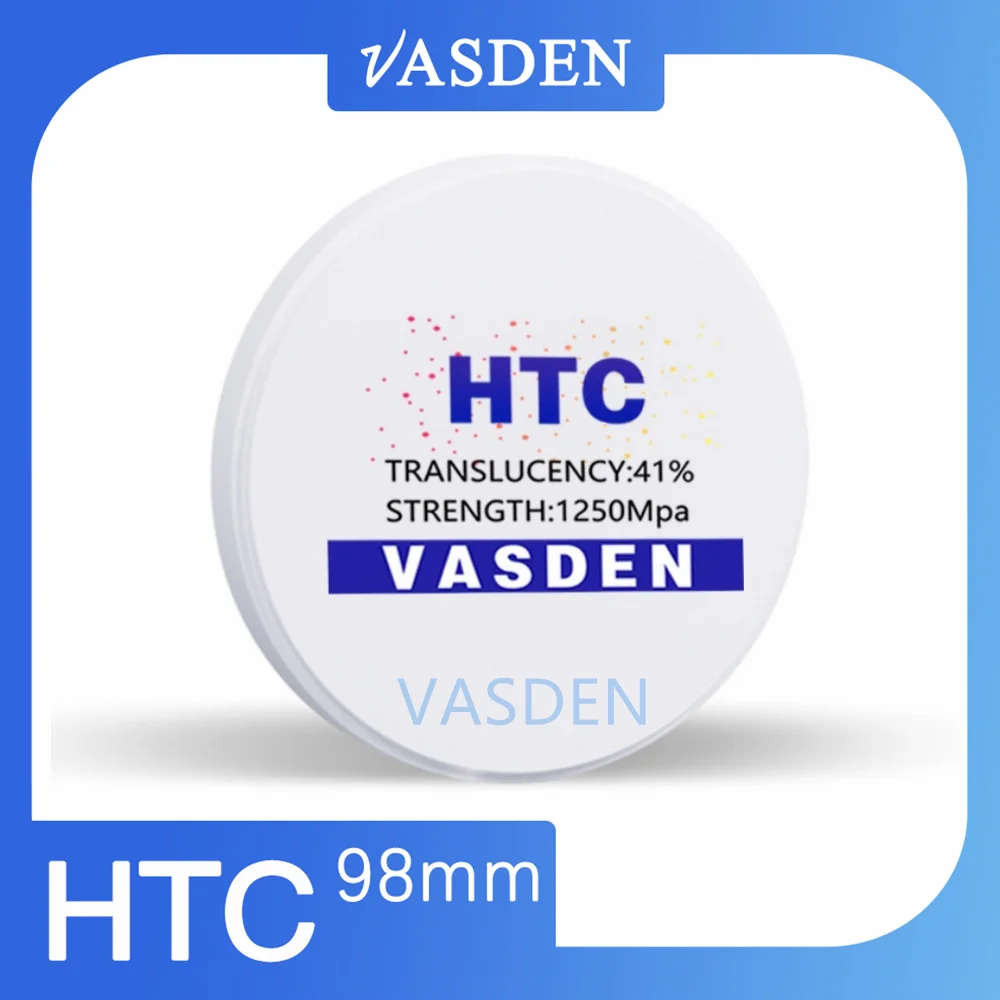 Imagem -03 - Bloco Transparente Alto da Zircônia Fresagem Material Dental Preshaded Disco do Zircônio Branco Cerâmico ht Htc 98 mm 16 Cores