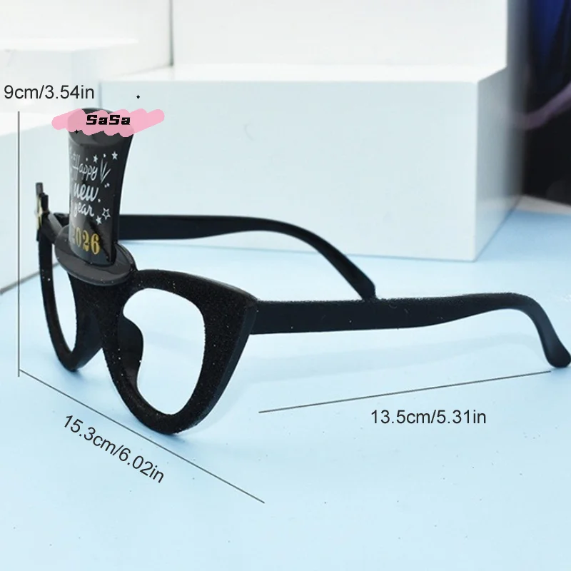 1/3/4 قطعة 2026 سنة جديدة سعيدة عدد النظارات الماس بريق النظارات الشمسية تأثيري الدعامة عيد الميلاد الطرف الديكور مضحك وهج نظارات