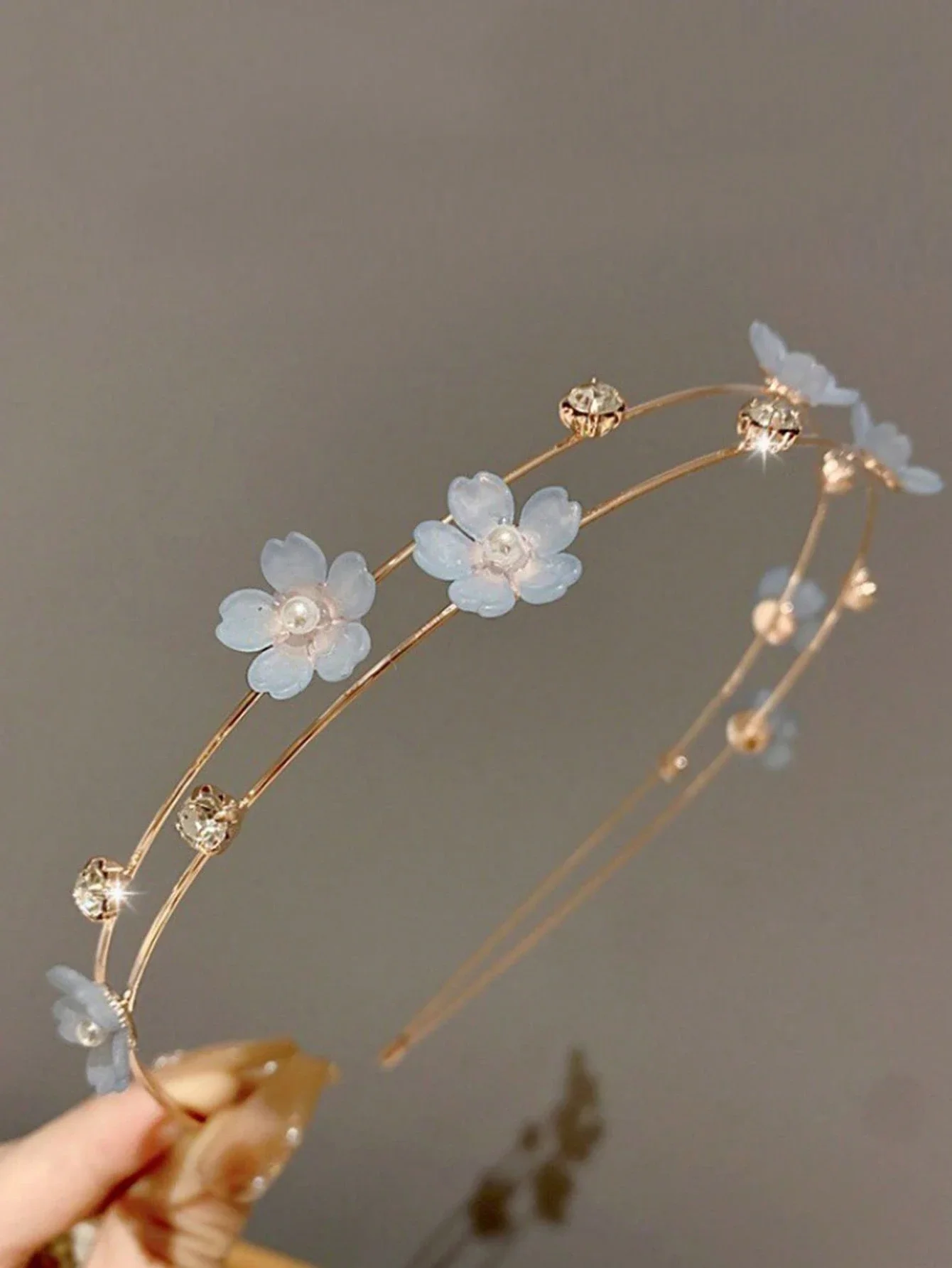 

Alloy Double Layer Faux Pearl Flower Headband For Women Sweet Hair Accessory